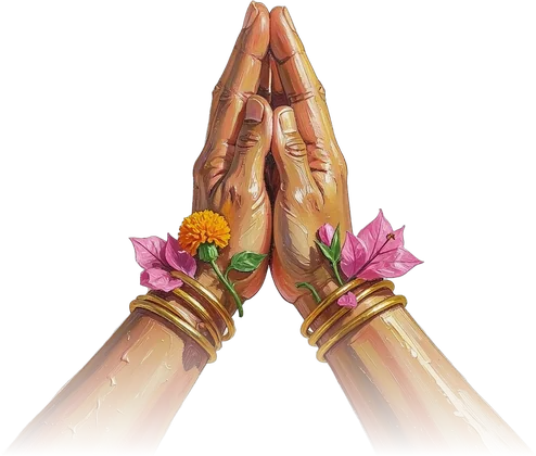 Hands folded in namaste